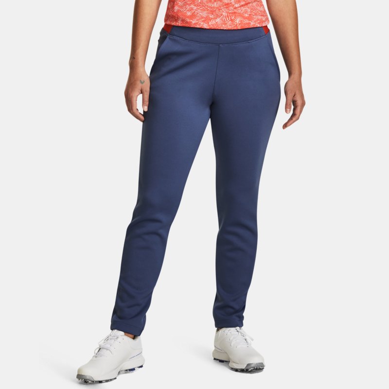 Women's Under Armour Links Pull On Pants Hushed Blue / Venom Red / Metallic Silver L
